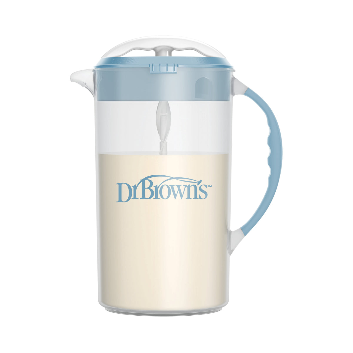 Baby Formula Mixing Pitcher, Adjustable Stopper/Locking Lid/No-Drip Spout, Blue 36Oz, 1 Pack