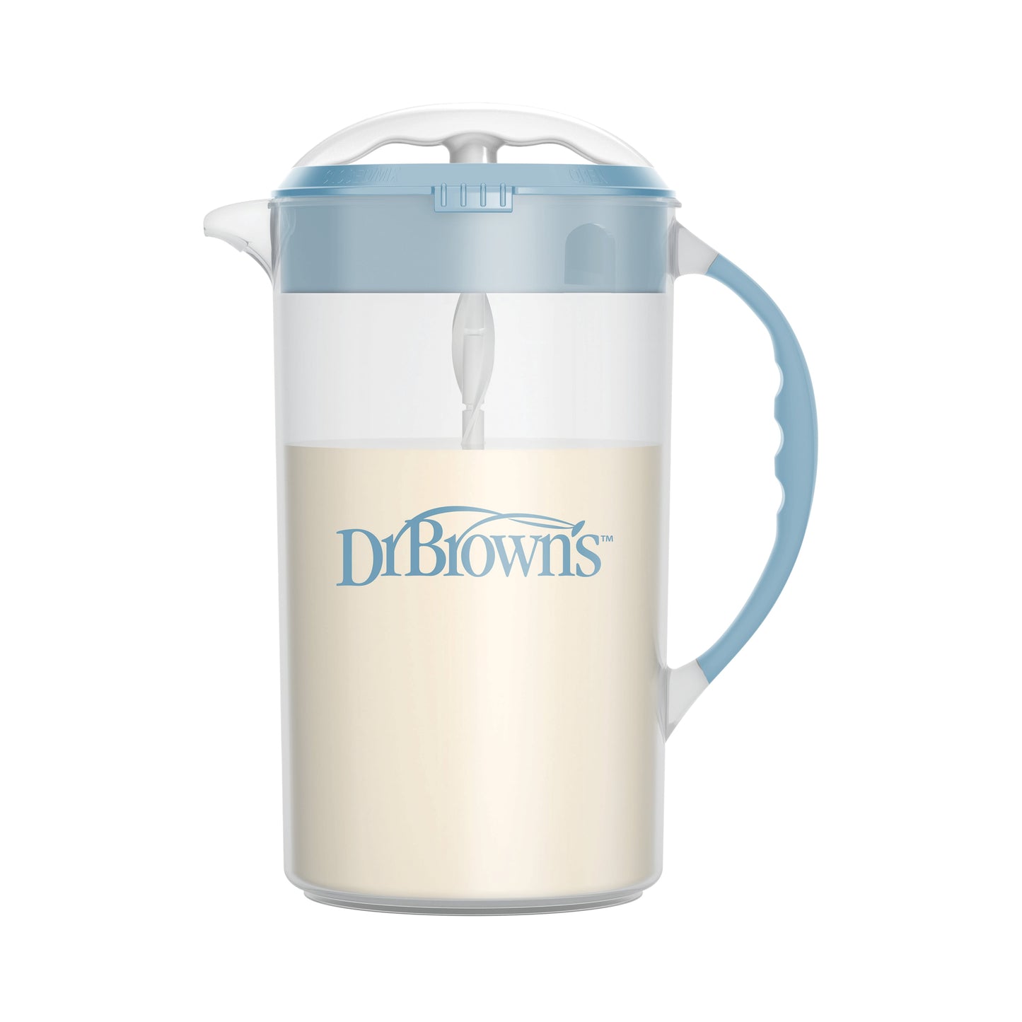 Baby Formula Mixing Pitcher, Adjustable Stopper/Locking Lid/No-Drip Spout, Blue 36Oz, 1 Pack