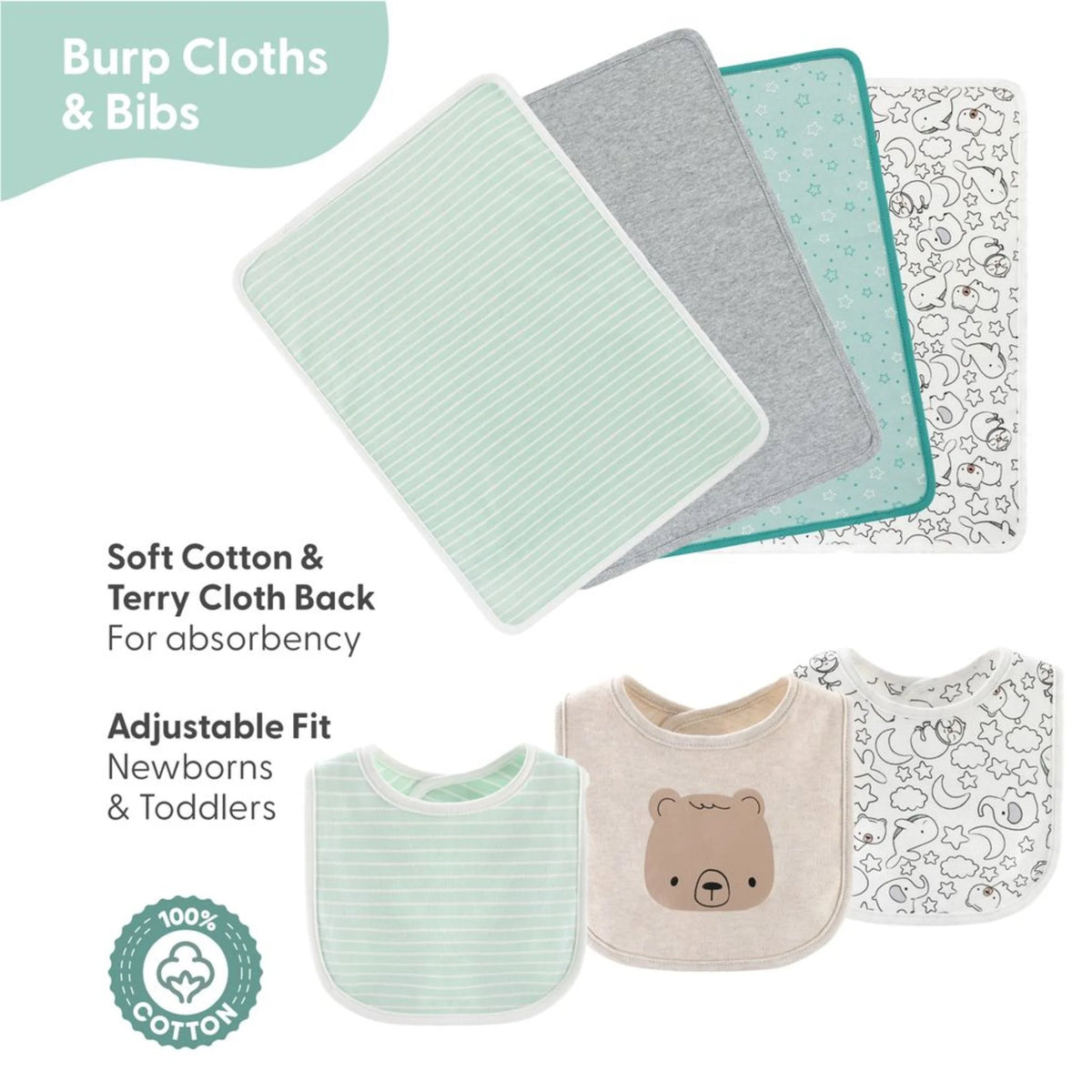 Unisex Animals and Insects Cotton Layette Gift Set, Baby Clothes Essentials, 30-Piece