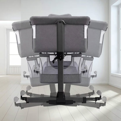 Baby Bassinet 3 in 1 Adjustable Bedside Sleeper Bed for Infant Baby with Breathable Net, Gray