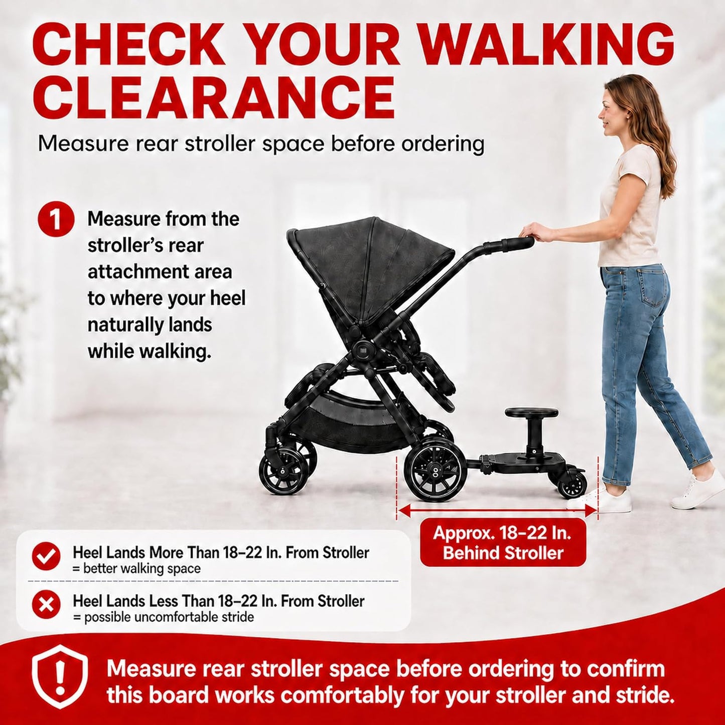 2026 New-Universal Stroller Board with Detachable Seat | 2 in 1 Sit and Stand Toddler Stroller Seat Attachment | Stroller Board Attachment for Toddler | Holds Children up to 55 Lbs