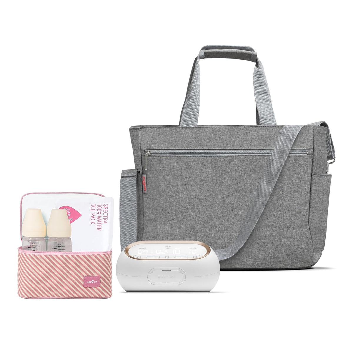 - Synergy Gold Portable - Dual Adjustable Electric Breast Milk Pump with Tote Bag, Breast Milk Bottles and Cooler for Baby Feeding