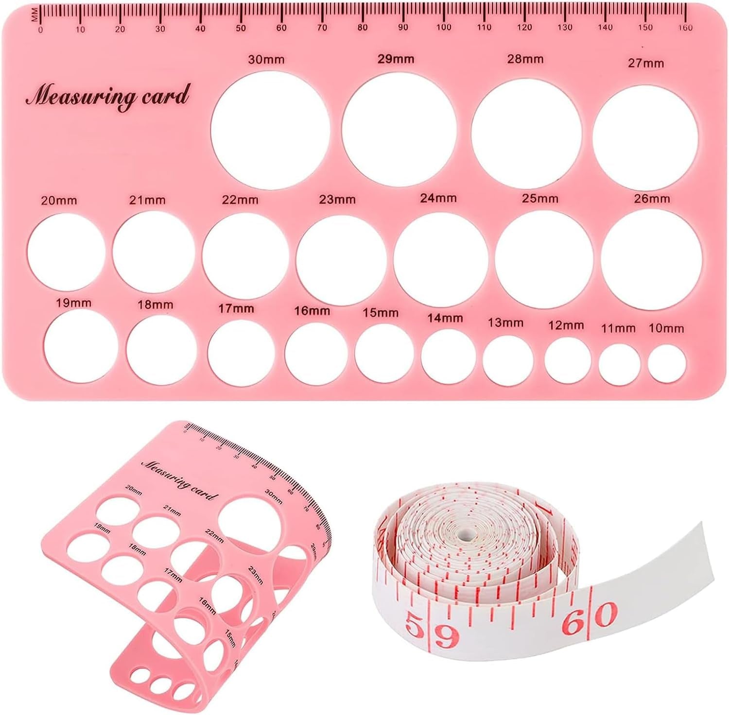 Nipple Measurement Tool Compatible with Flange Inserts, Flange Size Measure for Nipples, Nipple Sizer Measure, Nipple Flange Insert Measuring Tool, Nipple Ruler for Breast Pump Flange Sizing (Pink)