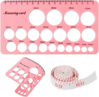 Nipple Measurement Tool Compatible with Flange Inserts, Flange Size Measure for Nipples, Nipple Sizer Measure, Nipple Flange Insert Measuring Tool, Nipple Ruler for Breast Pump Flange Sizing (Pink)