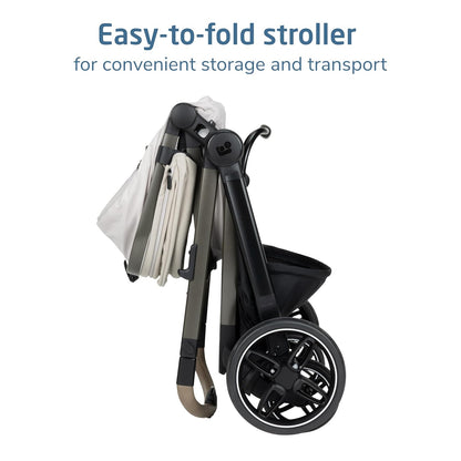 Zelia Pro 5-In-1 Travel System with Mico Pro Infant Car Seat and Baby Stroller Combo, Reversible Seat, Large Wheels, Adjustable Handle, Newborn to Toddler, Lightweight, Classic Oat
