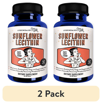 (2 Pack)  Sunflower Lecithin Softgels for Adults - Organic Dietary Supplement, 60 Ct, 1 Bottle
