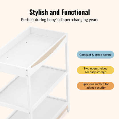 Emerson Changing Table, White & Vintage White Oak