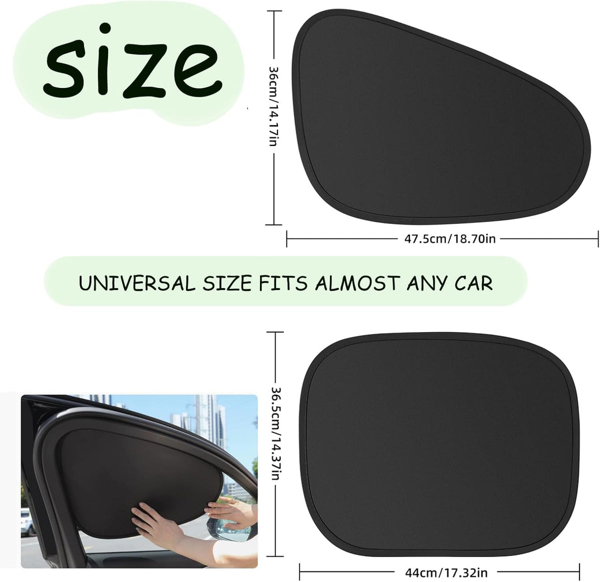 Car Window Sunshade Privacy Curtains, Car Side Window Sunshade Shade for Car Windows, 100% Light Blocking, for Breastfeeding, Napping, Changing, Camping, Side Window Baby Shade, 4 PCS