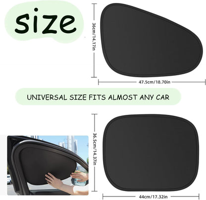Car Window Sunshade Privacy Curtains, Car Side Window Sunshade Shade for Car Windows, 100% Light Blocking, for Breastfeeding, Napping, Changing, Camping, Side Window Baby Shade, 4 PCS