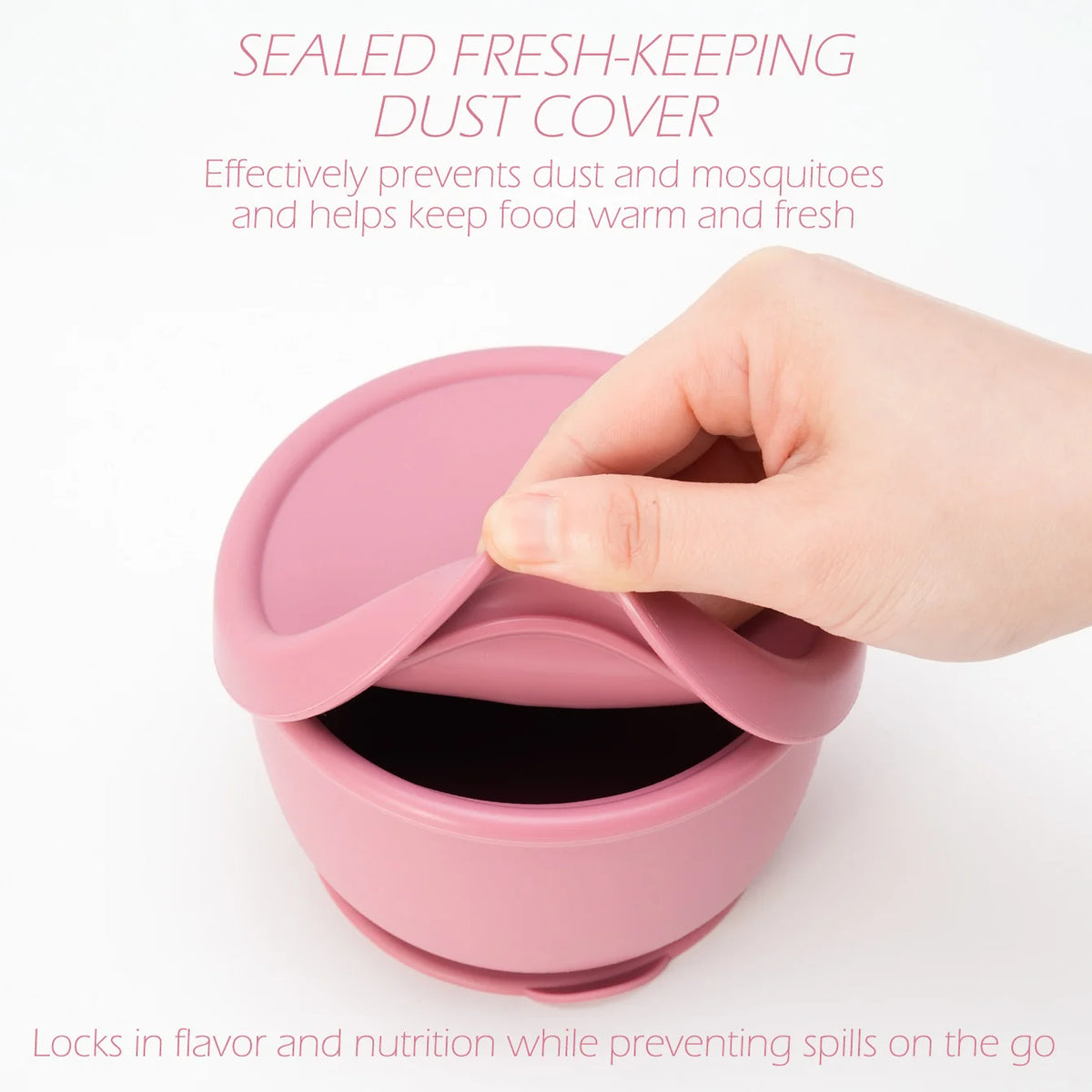 1PC Silicone Baby Feeding Bowl with Suction Cup Portable Food Storage Container with Lids Toddler Solid Self Feeding Tableware