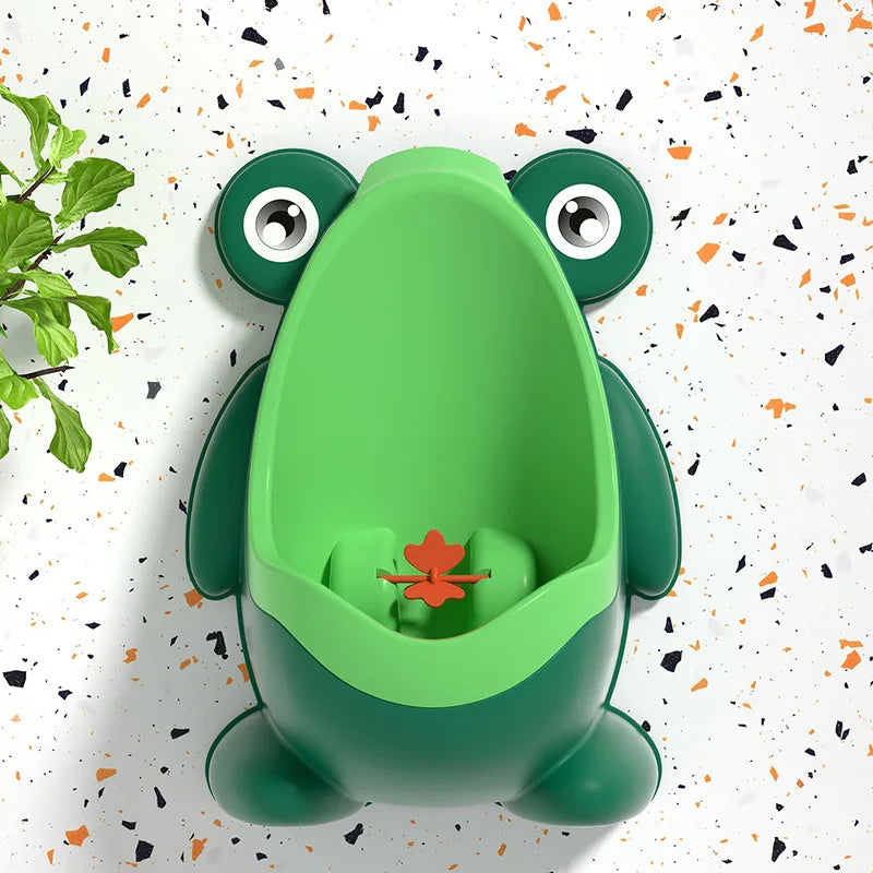 Cute Frog Potty Training Urinal Boy with Fun Aiming Target, Toilet Urinal Trainer, Children Stand Vertical Pee Infant Toddler