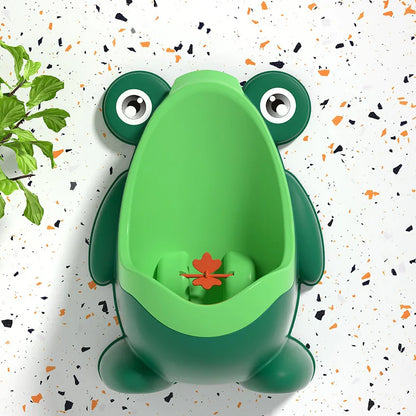 Cute Frog Potty Training Urinal Boy with Fun Aiming Target, Toilet Urinal Trainer, Children Stand Vertical Pee Infant Toddler