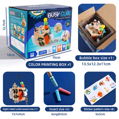 Busy Cube for Kids Sensory Busy Board Travel Toy for Toddlers 1 2 3 Years Old Educational Learning Toys Montessori Toys for Babies 18-24 Month
