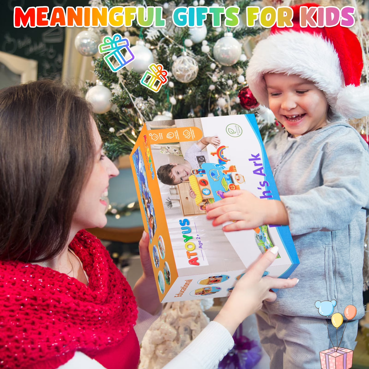 Toddlers Noah'S Ark Toys with Wooden Animal Shape Sorters, Baptism Gifts for Girls Boys 1 2 3 4 Years Old, Montessori Educational Toys for Toddlers 1-3, Bible Story Book for Kids Ages 2-4