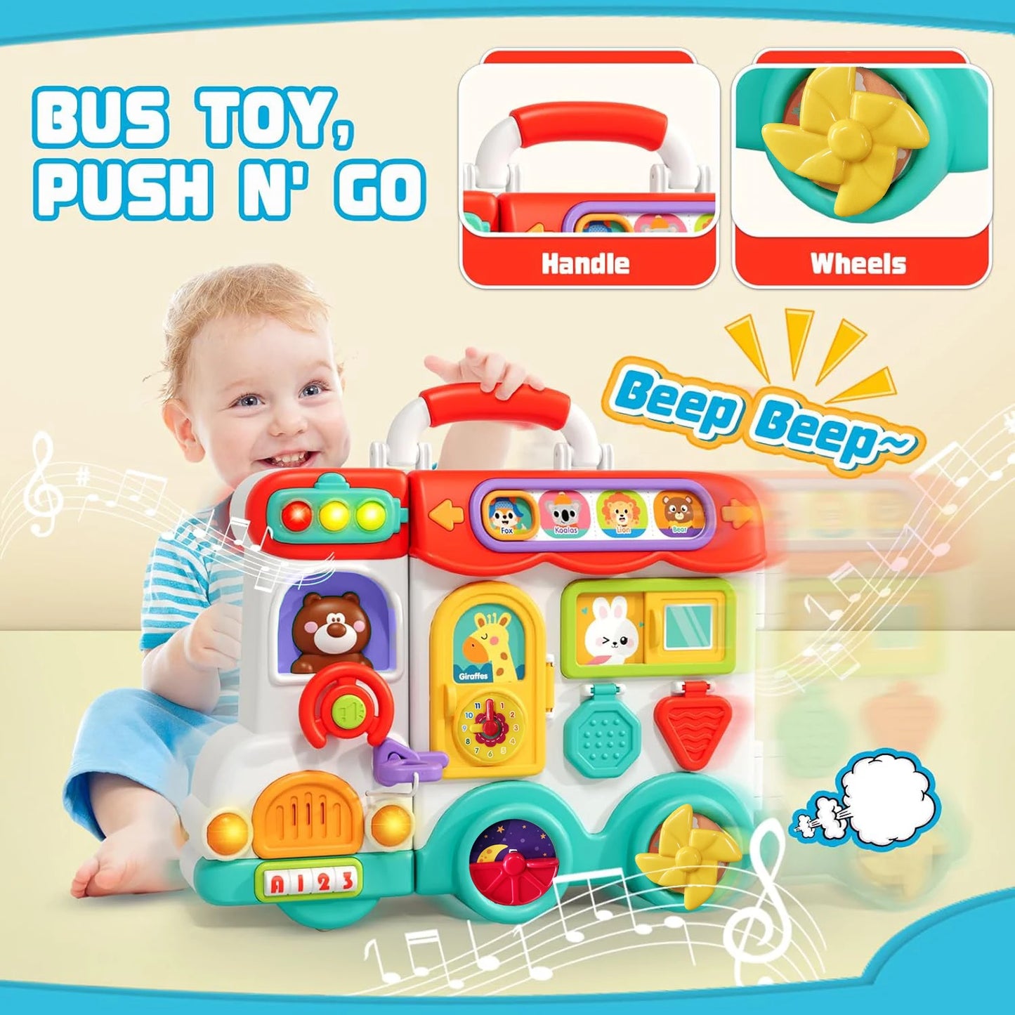 Busy Board Montessori Toys for Toddler Aged 2-3 Years, Educational Learning Toy ,Fine Motor Skills Developmental Birthday Gift