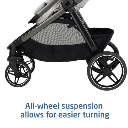 Zelia Pro 5-In-1 Travel System with Mico Pro Infant Car Seat and Baby Stroller Combo, Reversible Seat, Large Wheels, Adjustable Handle, Newborn to Toddler, Lightweight, Classic Oat