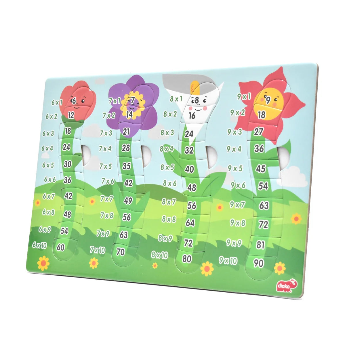 Rompecabezas de Madera TABLAS DE MULTIPLICAR 6-9 para Niños Aprendizaje Auto Calificable y Beneficios Educativos