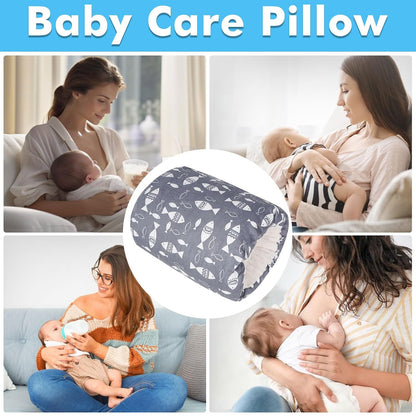 Baby Nursing Arm Pillow for Breastfeeding(Grey Fish) | 100% Cotton Fabric Cushions the Caregiver'S Arm for Bottle Feeding. Washable, Portable Design Measures 23 X 21 Cm.
