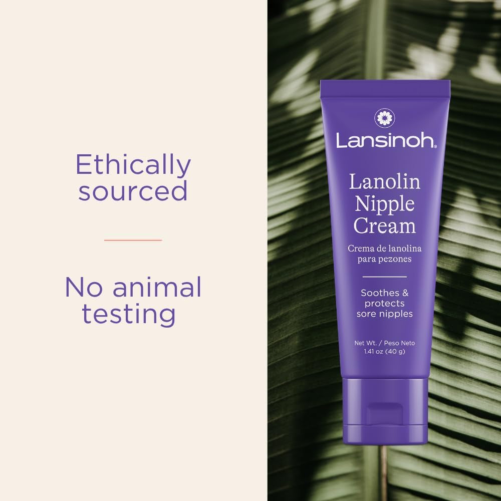Lanolin Nipple Cream, 1.41 Ounces | Safe for Breastfeeding Baby, 100% Natural Nipple Butter, Breastfeeding Essentials, Postpartum Moms