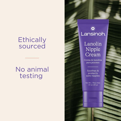 Lanolin Nipple Cream, 1.41 Ounces | Safe for Breastfeeding Baby, 100% Natural Nipple Butter, Breastfeeding Essentials, Postpartum Moms