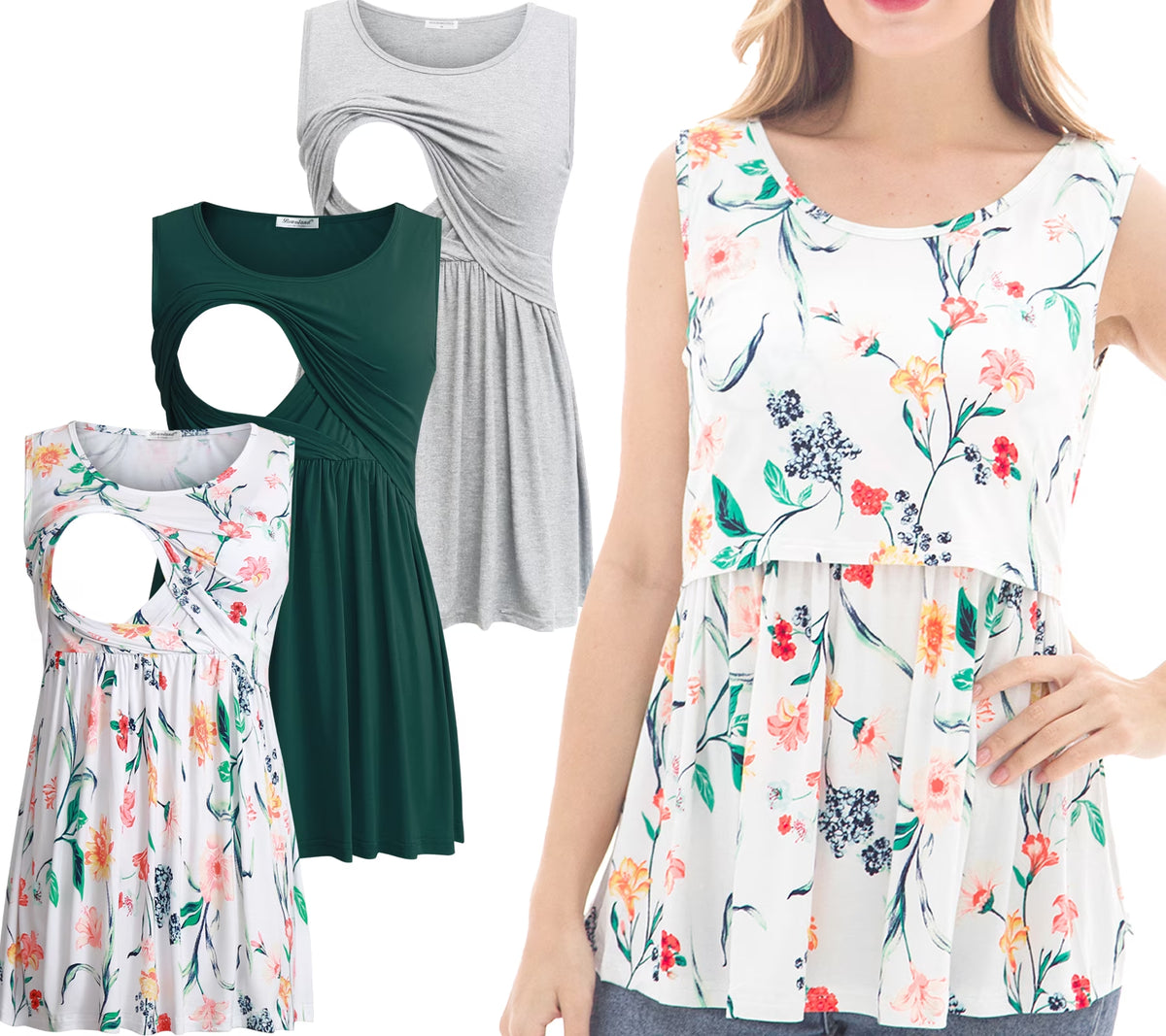 Female Sleeveless Maternity Tank Tops Breastfeeding Nursing Clothes