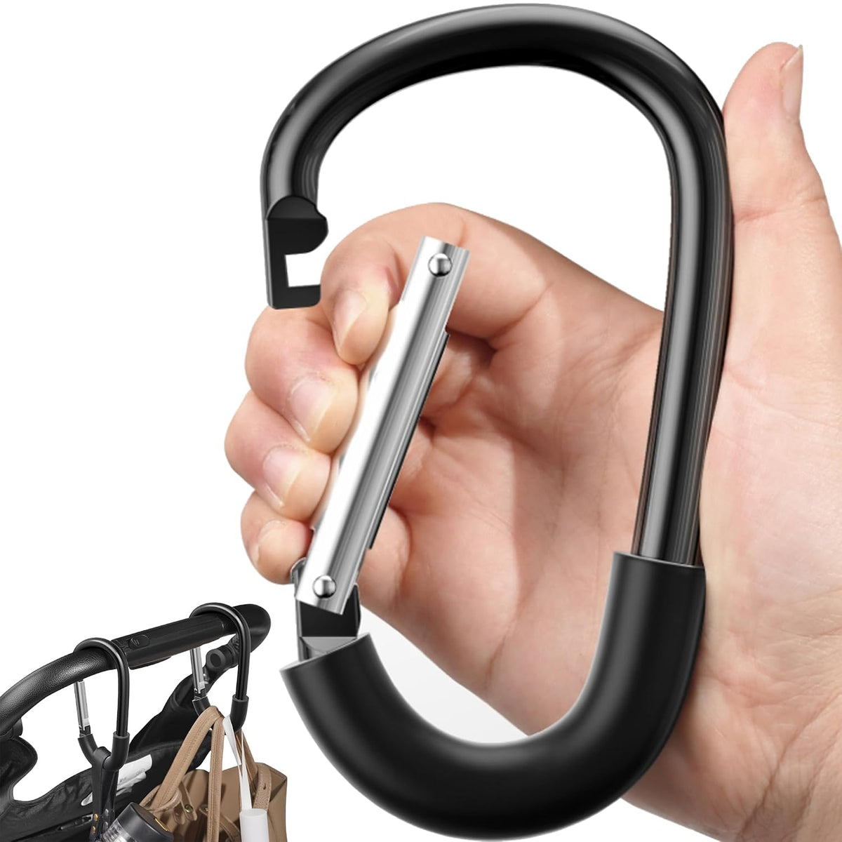 Stroller Hooks, Large Stroller Hooks for Bags, Universal Stroller Clips and Hooks, Mommy Hook for Stroller Heavy Duty, Stroller Accessories for Mom