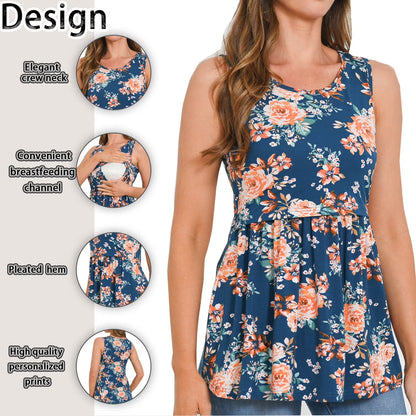 Female Sleeveless Maternity Tank Tops Breastfeeding Nursing Clothes