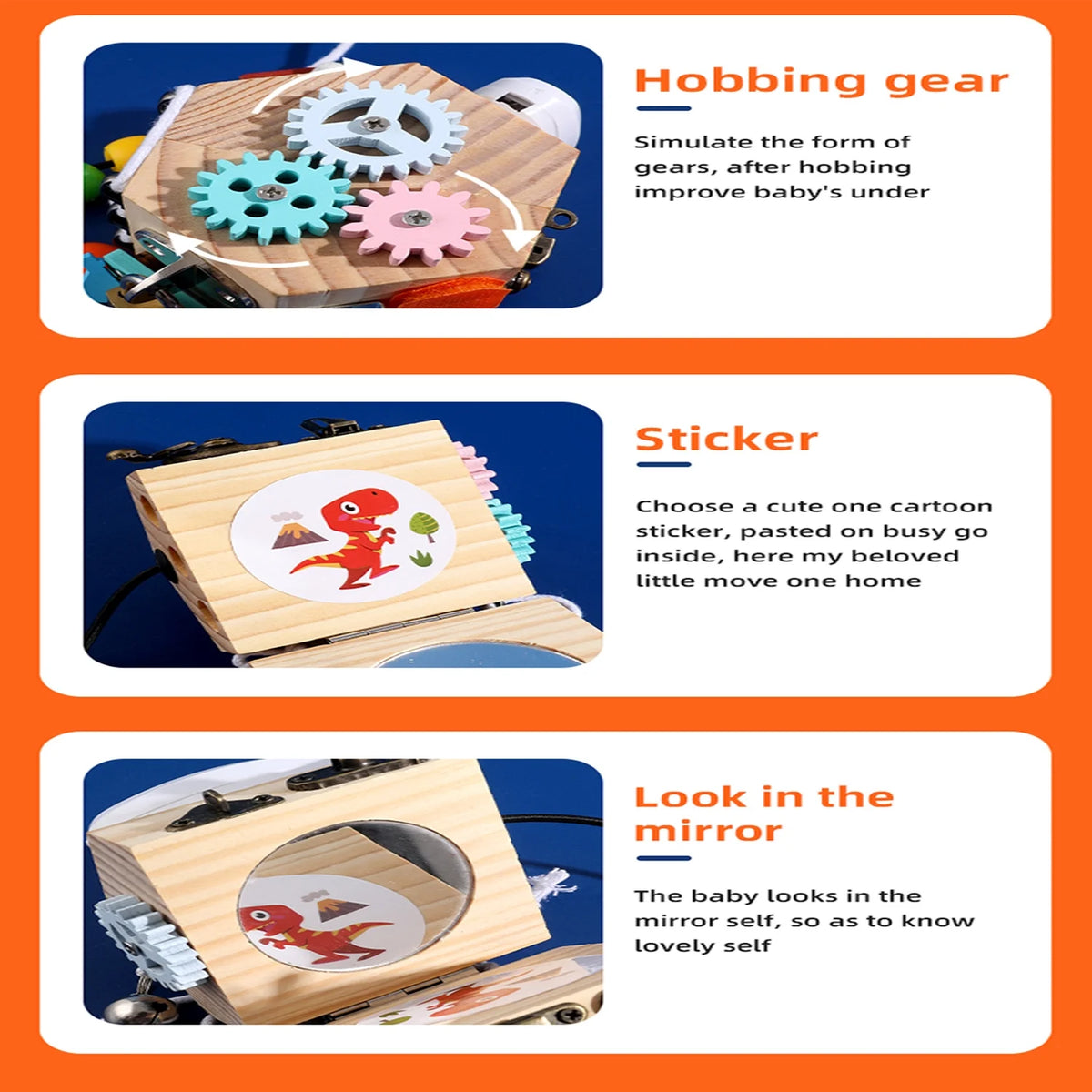 Busy Cube for Kids Sensory Busy Board Travel Toy for Toddlers 1 2 3 Years Old Educational Learning Toys Montessori Toys for Babies 18-24 Month