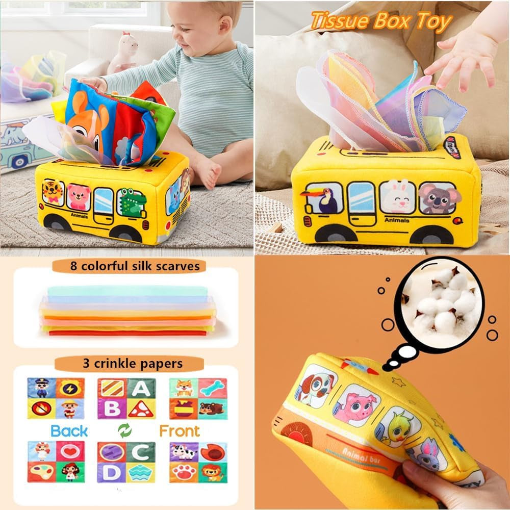 Baby Toys 6-12 Months, Montessori Toys for 1 Year Old, Silicone Pull String Teether Toy, Stacking Building Blocks Infant Toddler Toy 0-3, Shape Bin Sensory, Baby Boys&Girls Gifts Set