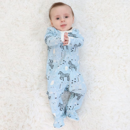 Baby Boy Blue Safari Cotton Layette Gift Set, Baby Clothes Essentials, 30-Piece