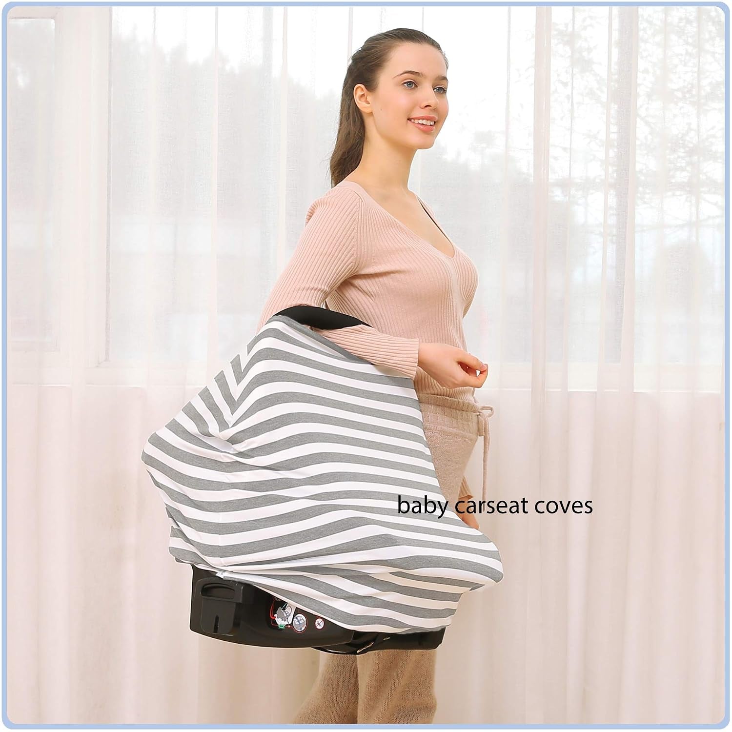 Car Seat Cover for Babies - Multi-Use Carseat Canopy Cover, Car Seat Covers, Infant Boys and Girls Shower Gifts