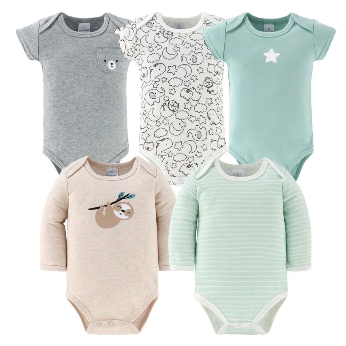 Unisex Animals and Insects Cotton Layette Gift Set, Baby Clothes Essentials, 30-Piece