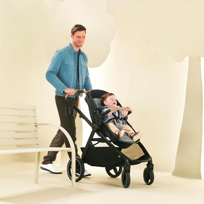 Zelia Pro 5-In-1 Travel System with Mico Pro Infant Car Seat and Baby Stroller Combo, Reversible Seat, Large Wheels, Adjustable Handle, Newborn to Toddler, Lightweight, Classic Oat
