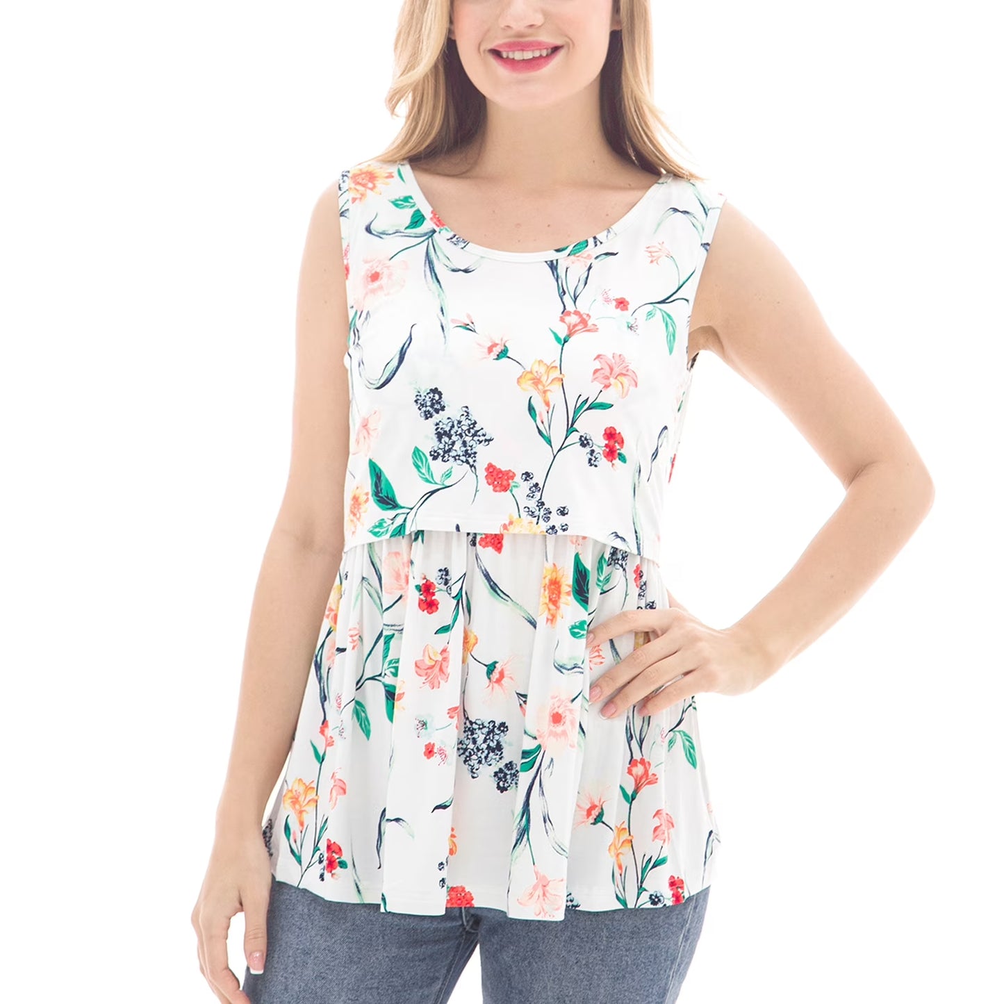 Female Sleeveless Maternity Tank Tops Breastfeeding Nursing Clothes