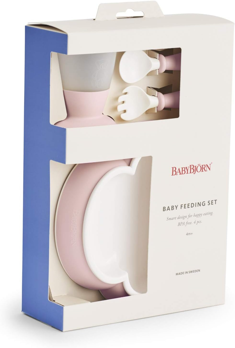 BABYBJÖRN Baby Feeding Set, Powder Pink , 4 Piece Set