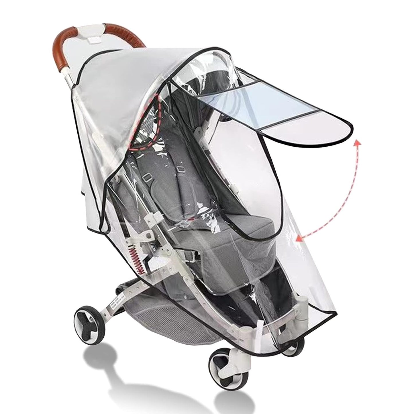 Stroller Rain Wind Cover Umbrella Accessory Windproof Waterproof Universal | Plastic Cover, Travel Essential