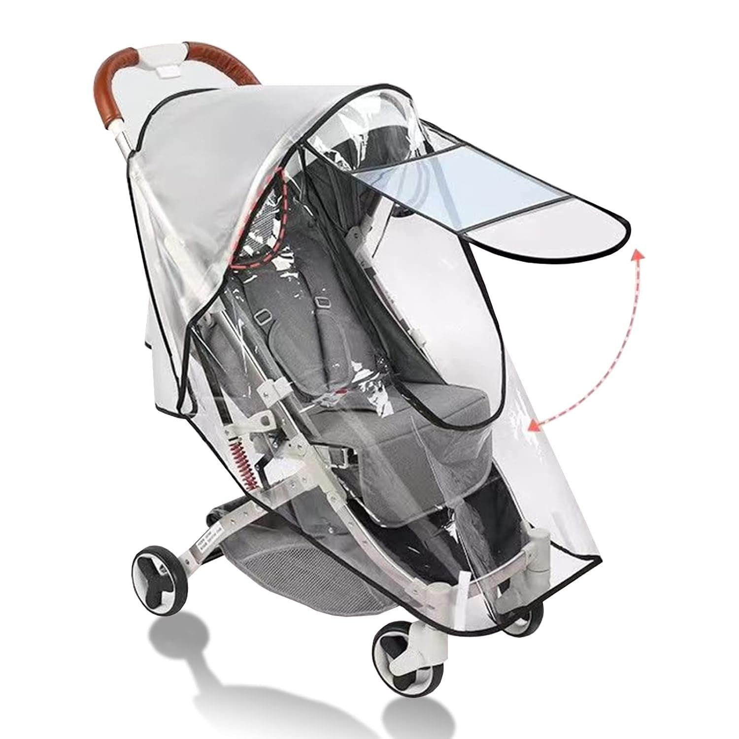 Stroller Rain Wind Cover Umbrella Accessory Windproof Waterproof Universal | Plastic Cover, Travel Essential