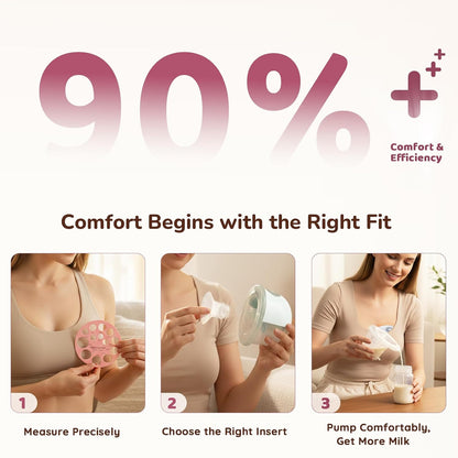 Flange Sizing Kit, Flange Inserts for 24Mm Breast Pumps, 10PCS | 13/15/17/19/21Mm, Includes Nipple Sizer for Flanges to Find the Right Fit, Soft Silicone for Comfortable & Efficient Pumping