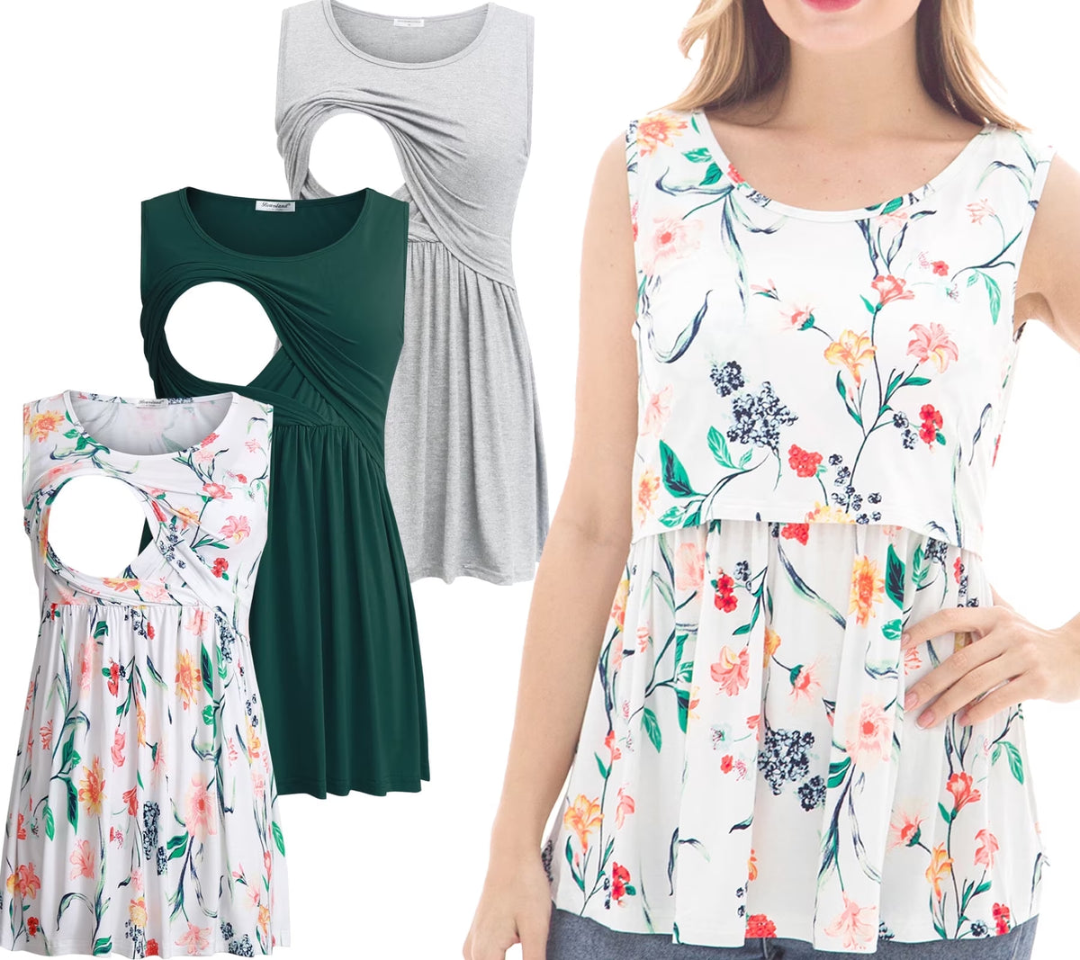 Female Sleeveless Maternity Tank Tops Breastfeeding Nursing Clothes