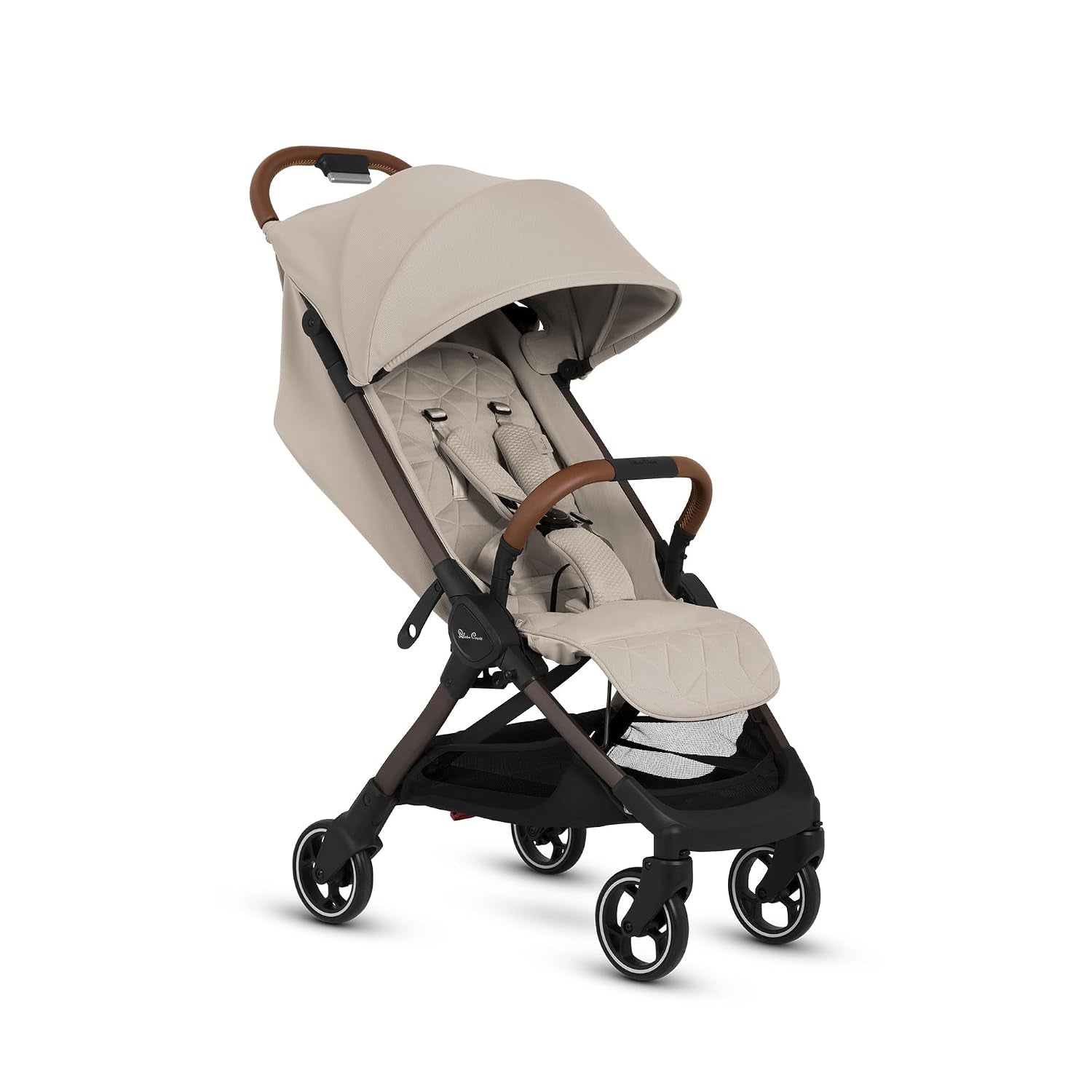 Clic Compact Travel Stroller – (Latte) – Lightweight Baby Stroller for Airplane Travel – One-Hand Fold, Lie-Flat Infant & Toddler Seat – Birth to 55 Lb