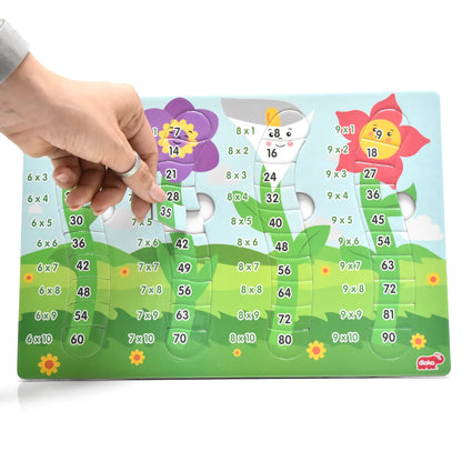 Rompecabezas de Madera TABLAS DE MULTIPLICAR 6-9 para Niños Aprendizaje Auto Calificable y Beneficios Educativos