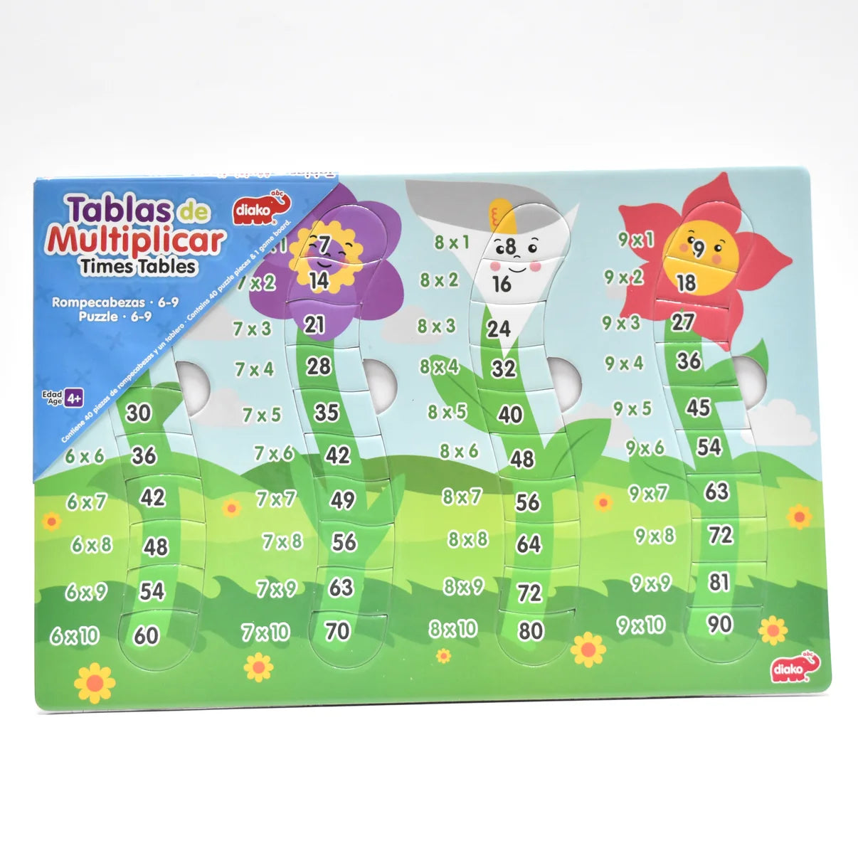 Rompecabezas de Madera TABLAS DE MULTIPLICAR 6-9 para Niños Aprendizaje Auto Calificable y Beneficios Educativos