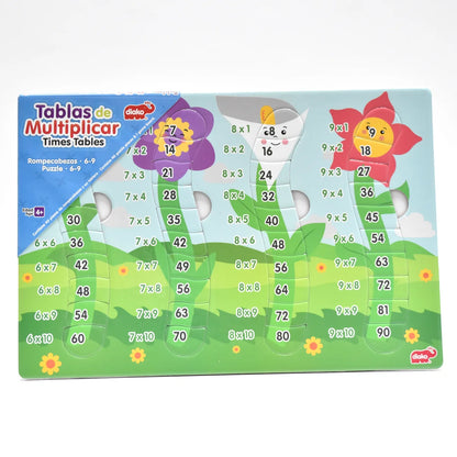 Rompecabezas de Madera TABLAS DE MULTIPLICAR 6-9 para Niños Aprendizaje Auto Calificable y Beneficios Educativos