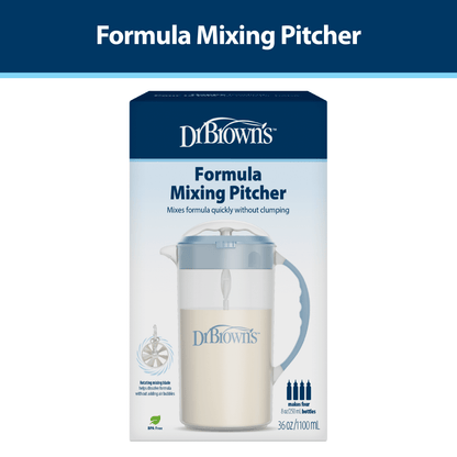 Baby Formula Mixing Pitcher, Adjustable Stopper/Locking Lid/No-Drip Spout, Blue 36Oz, 1 Pack