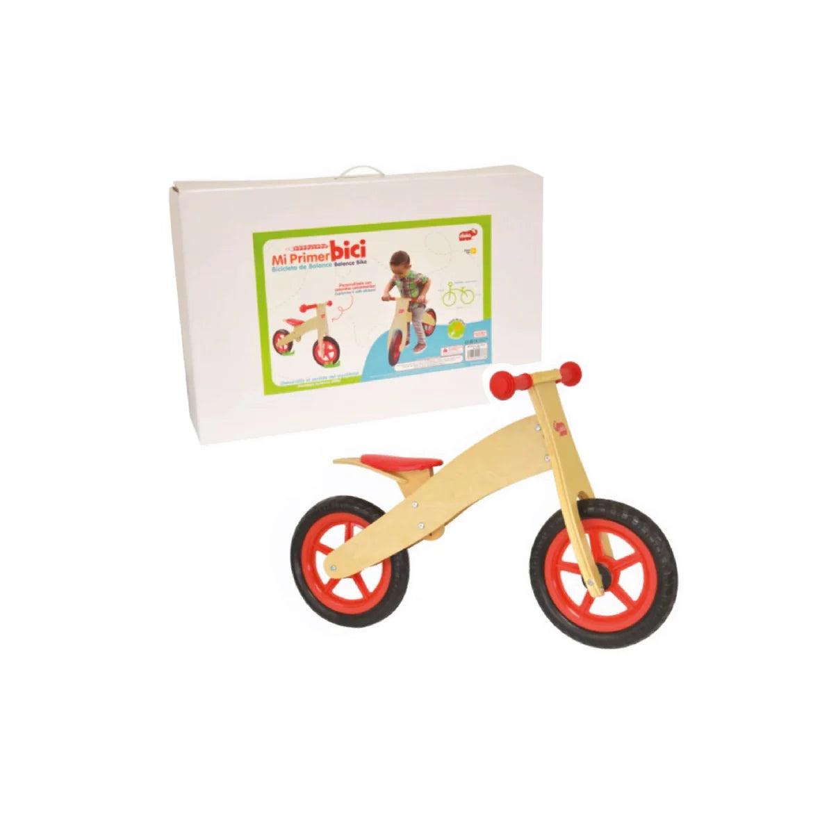 Mi Primer Bici Roja - Bicicleta de Equilibrio para Niños con Ruedas Rojas y Asiento Cómodo para Aprendizaje Seguro