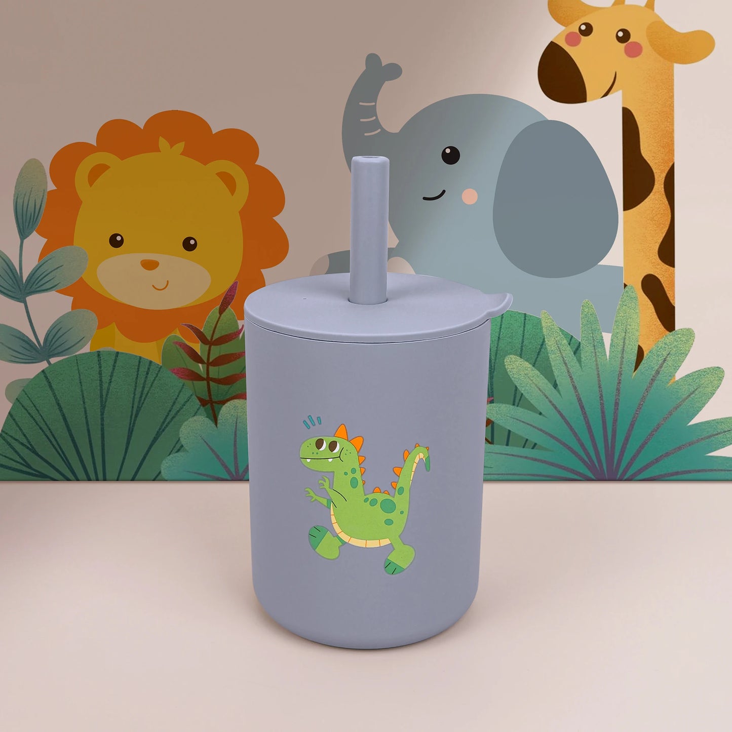 180Ml/6Ozsilicone Baby Feeding Drinkware Straw Cup Kid Learning Feeding Bottle Leakproof Silicone Tableware Toddler Water Bottle