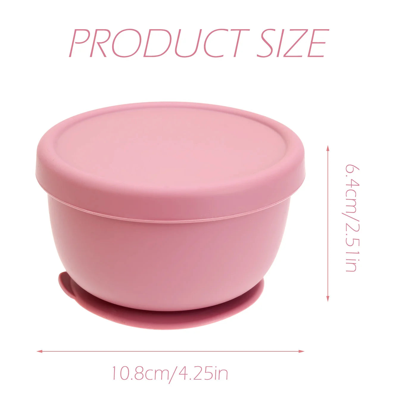 1PC Silicone Baby Feeding Bowl with Suction Cup Portable Food Storage Container with Lids Toddler Solid Self Feeding Tableware