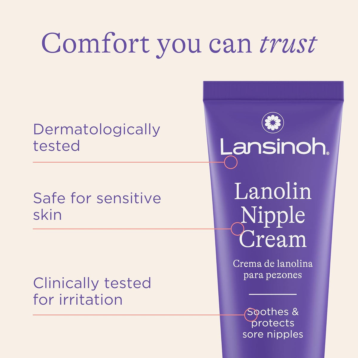 Lanolin Nipple Cream, 1.41 Ounces | Safe for Breastfeeding Baby, 100% Natural Nipple Butter, Breastfeeding Essentials, Postpartum Moms