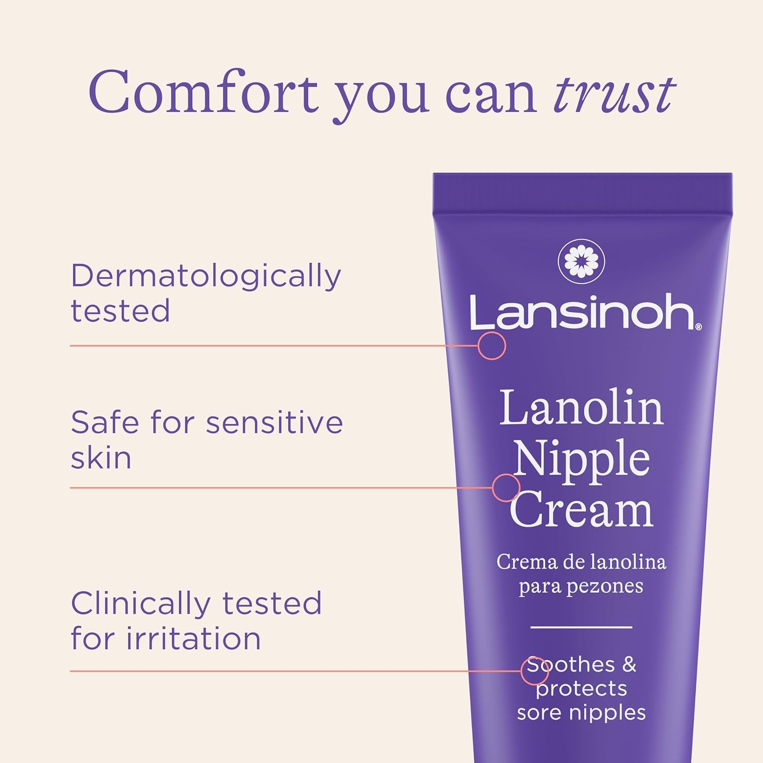 Lanolin Nipple Cream, 1.41 Ounces | Safe for Breastfeeding Baby, 100% Natural Nipple Butter, Breastfeeding Essentials, Postpartum Moms