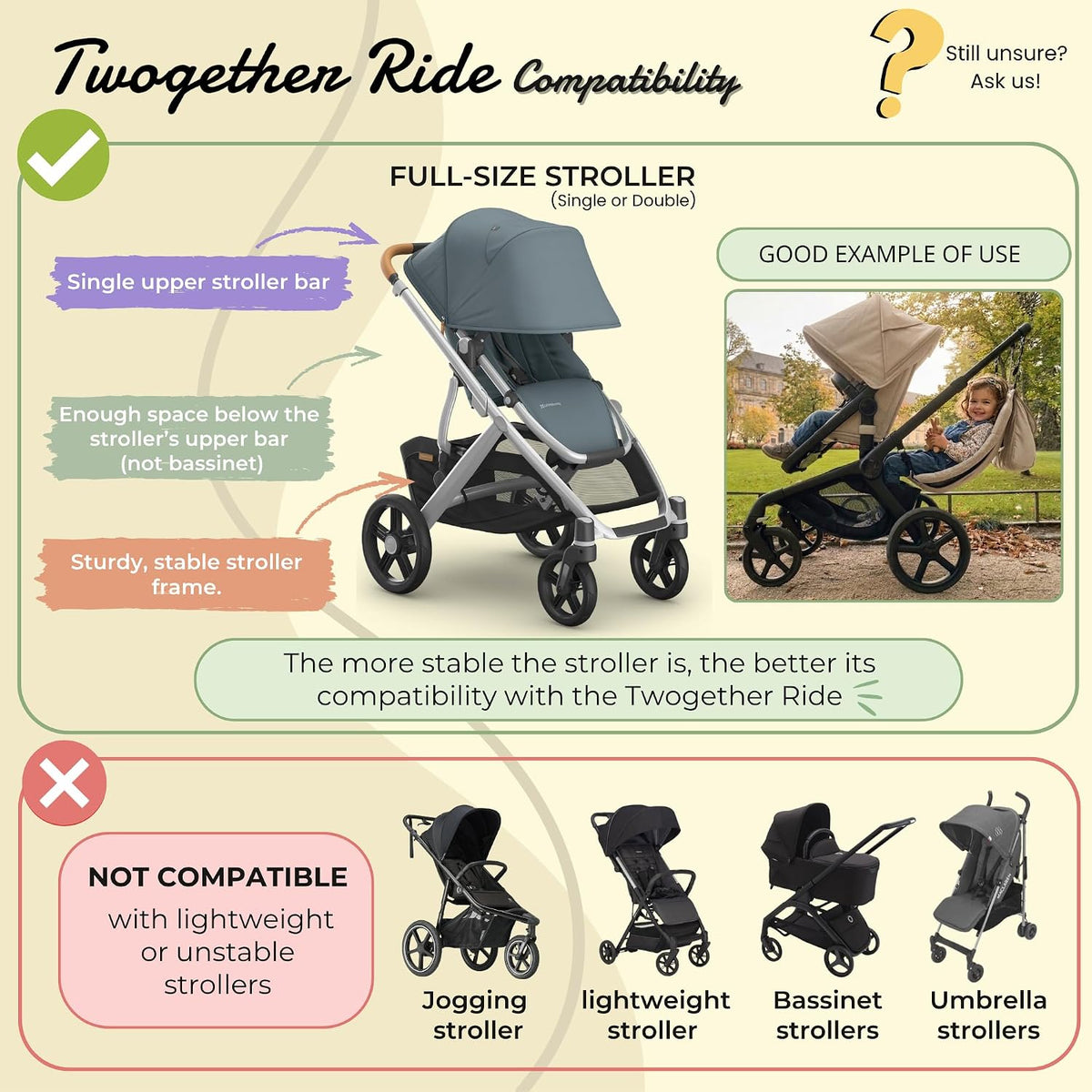 Hammock Seat Attachment. Alternative for Universal Stroller Board If You Need a Double Stroller for Infant and Toddler or Toddler Stroller 3-5 Year Old. Alternative for Stroller for Toddler